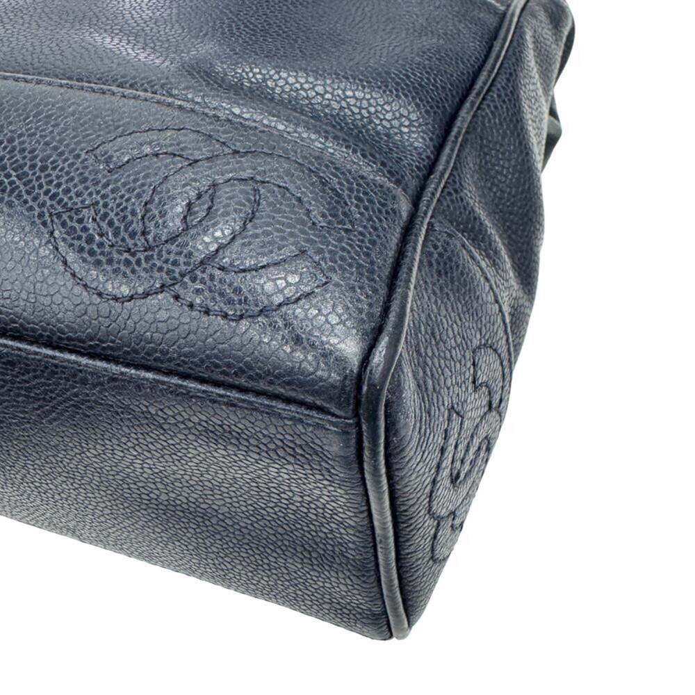 CHANEL Blue Caviar Leather Logo Tote Bag - Picture 7 of 11